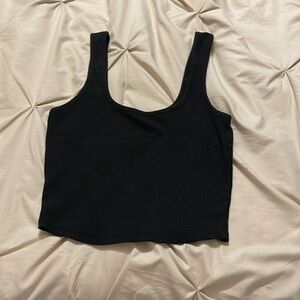 Black crop tank. Size small
